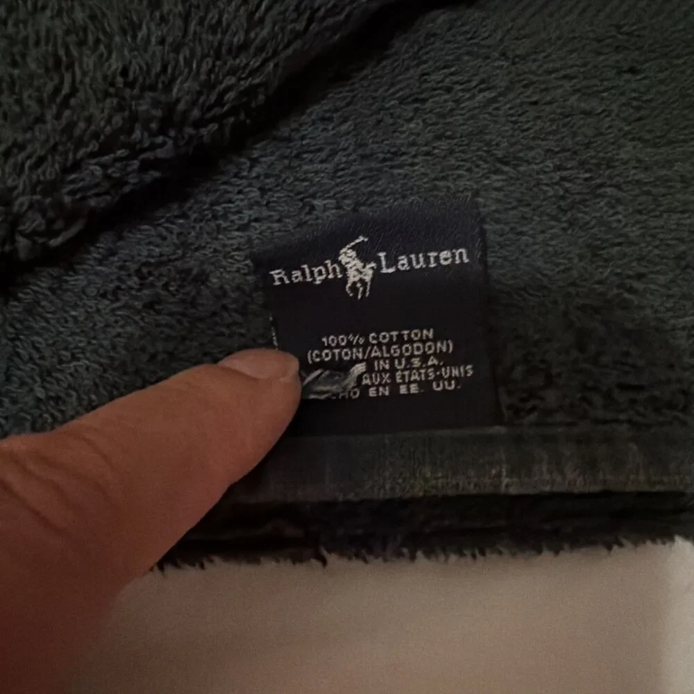Ralph Lauren Home | Green Cotton Bath Towel | Red Pony Logo | Made in USA 27x47